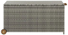 Caixa de arrumação p/ jardim 120x65x61 cm vime PE cinza-claro
