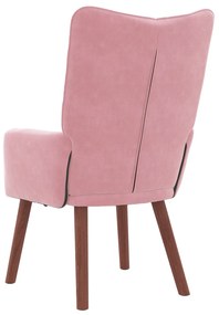 Cadeira Relaxante vidaXL Veludo Rosa