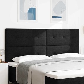 vidaXL Cabeceira LED Preto 100 cm em Tecido