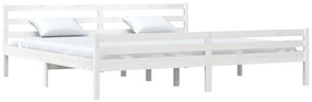 Estrutura de cama super king 180x200 cm madeira maciça branco