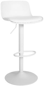 Banco de bar Almada em couro sintético 43,5 x 75-104 x 46 cm Branco
