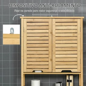 Armário de Casa de Banho para Sanita/Máquina de Lavar Cabah em Bambu -