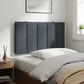 Almofadão de cabeceira 80 cm veludo cinzento-escuro