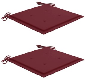 3 pcs conj. jantar dobrável exterior c/ almofadão teca maciça