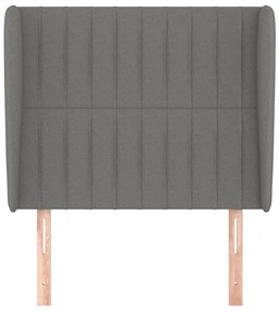 Cabeceira cama c/ abas tecido 103x23x118/128 cm cinzento-escuro