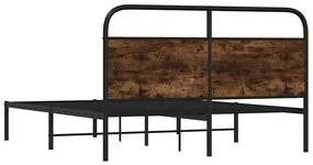 Estrutura de cama s/ colchão derivados madeira carvalho fumado