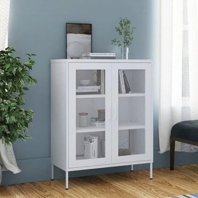 vidaXL Armário de arrumação aço 80x35x101,5 cm branco