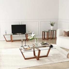 Mesa de Centro Amalfi – Nogueira – 105 x 35 x 65 cm