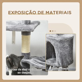 PawHut Arranhador para Gatos de 134,2 cm Torre para Gatos com Caverna