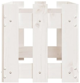 Canteiro elevado design cerca 100x30x30 cm pinho maciço branco