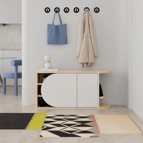 Sapateira Prag – Nogueira e Preto – 60x111x35 cm