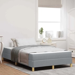 vidaXL Cama Box Cinza claro, Marrom 120 x 200 cm