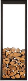 Suporte para lenha Irving em aço inoxidável 50 x 150 x 40 cm Preto
