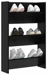 Armários para Sapatos de Parede Carvalho preto 60 x 18 x 60 cm