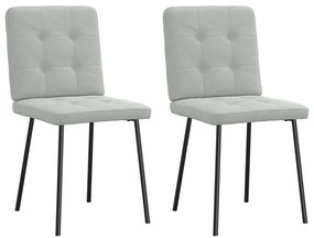 Cadeiras de jantar 2 pcs veludo cinzento-claro