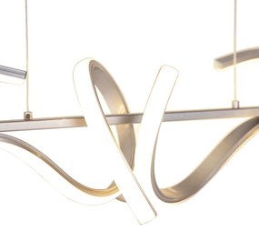 Candeeiro de suspensão design prateado regulável com LED - Krisscross Design