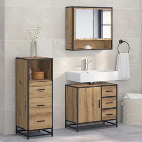 vidaXL Conjunto de Móveis para Banheiro 3 pcs Carvalho Artesanal