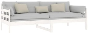Sofá-cama 90x200 cm madeira de pinho maciça branco
