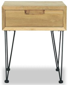 Mesa de cabeceira 40x30x50 cm teca maciça