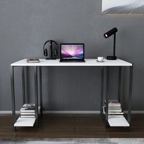 Secretária Academy – Preto e Branco – 125,2 cm x 60 cm x 73,8 cm