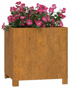 Vasos/floreira c/ pernas 2pcs 42x40x43cm aço corten enferrujado