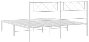 Estrutura de cama com cabeceira 135x190 cm metal branco