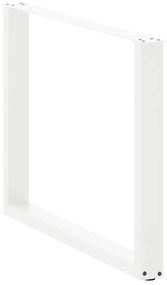 Pés de mesa de jantar em forma de U, 2 peças, branco, 100x (72-73) cm,