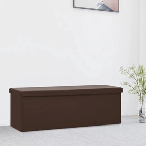 338798 vidaXL Banco de arrumação dobrável PVC castanho
