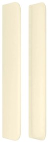 Cabeceira cama c/ abas couro artif. 183x16x118/128 cm creme