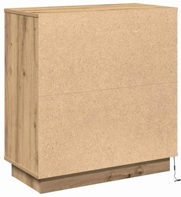 Aparador com LED Carvalho Artesanal 71x34,5x75 cm Madeira de Engenhari