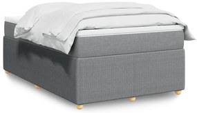 vidaXL Cama com molas/colchão 120x200 cm tecido cinza-claro