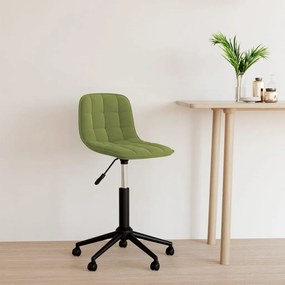 Cadeira de jantar giratória veludo verde-claro