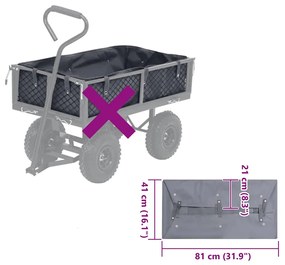 Revestimento carrinho de jardim 81x41x21cm tecido cinza-escuro