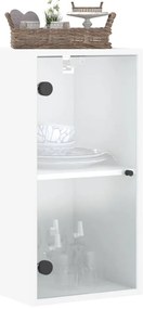 Armário de parede c/ portas de vidro 35x37x68,5 cm branco