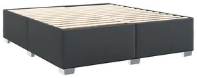 Estrutura de cama 180x200 cm couro artificial preto