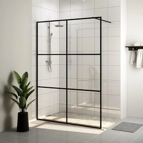 vidaXL Divisória de chuveiro c/ vidro transparente ESG 140x195cm preto