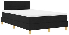 Cama Box Spring com Colchão Preta 120x200 cm Tecido