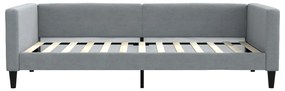 Sofá-cama com gavetão 100x200 cm tecido cinzento-claro
