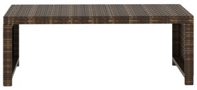 5 pcs conjunto lounge jardim c/ almofadões vime PE castanho