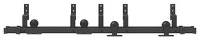 Kit de ferragens para porta deslizante 152,5 cm aço preto