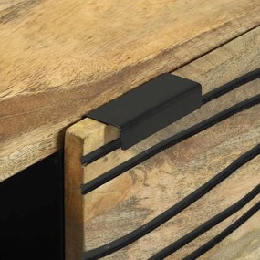 Buffet – 80x33.5x75 cm, Feito de Madeira Sólida de Mogno