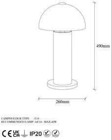 Candeeiro de Mesa Mixed – Branco – 26 x 26 x 49 cm