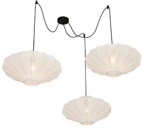 Candeeiro suspenso design branco 50 cm 3 luzes - Plu Design