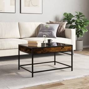 Mesa de centro luzes LED Infinity 70x50x41 cm carvalho fumado