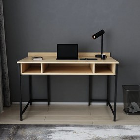 Secretária de Estudo Alma - Preto Carvalho - Largura 120cm Profundidad