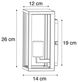 Aplique industrial preto 26cm IP44 - CHARLOIS Industrial