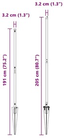 Posts de Cerca com Ponta 26 pcs Ø32 mm 160 cm de Aço Galvanizado