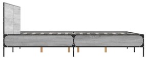 Estrutura de cama 150x200 cm derivados madeira/metal