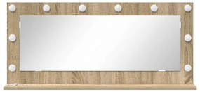 Espelho de Vaidade com Luzes LED Carvalho Sonoma 100x45x18 cm