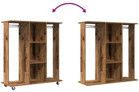 Guarda-roupa com Rodas Madeira Velha 102x38x110 cm Madeira de Engenhar